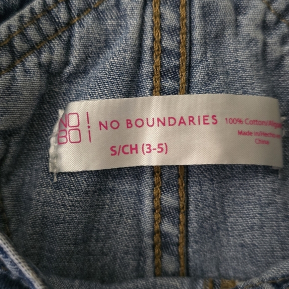 No Boundaries Denim Overalls Juniors Size S/CH (3-5) - Picture 2 of 10